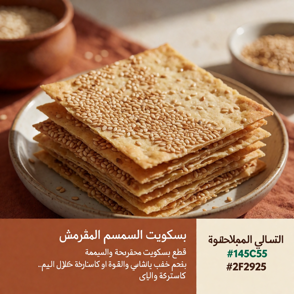 بسكويت السمسم المقرمش